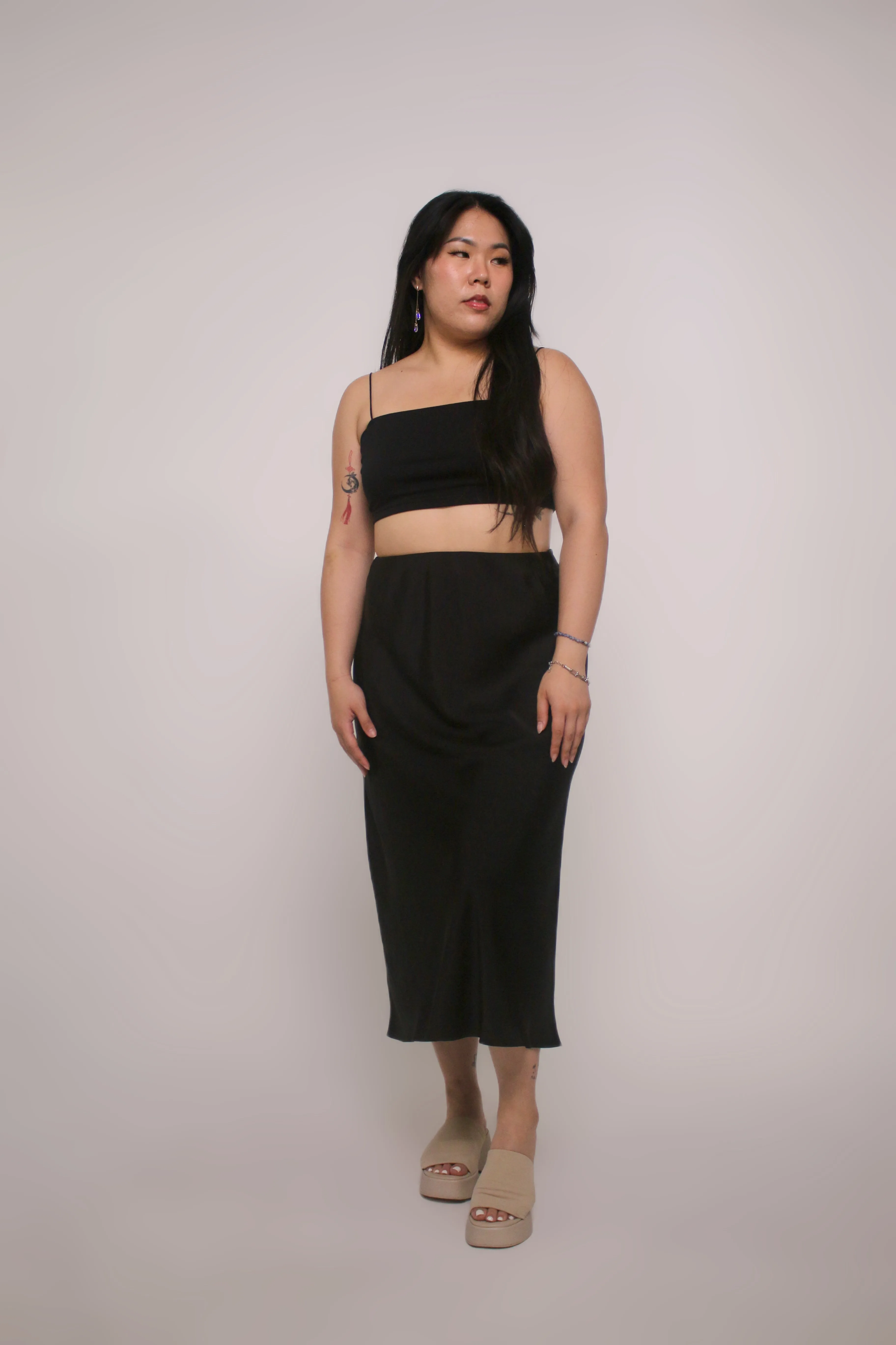 Alexa Silk Midi Skirt