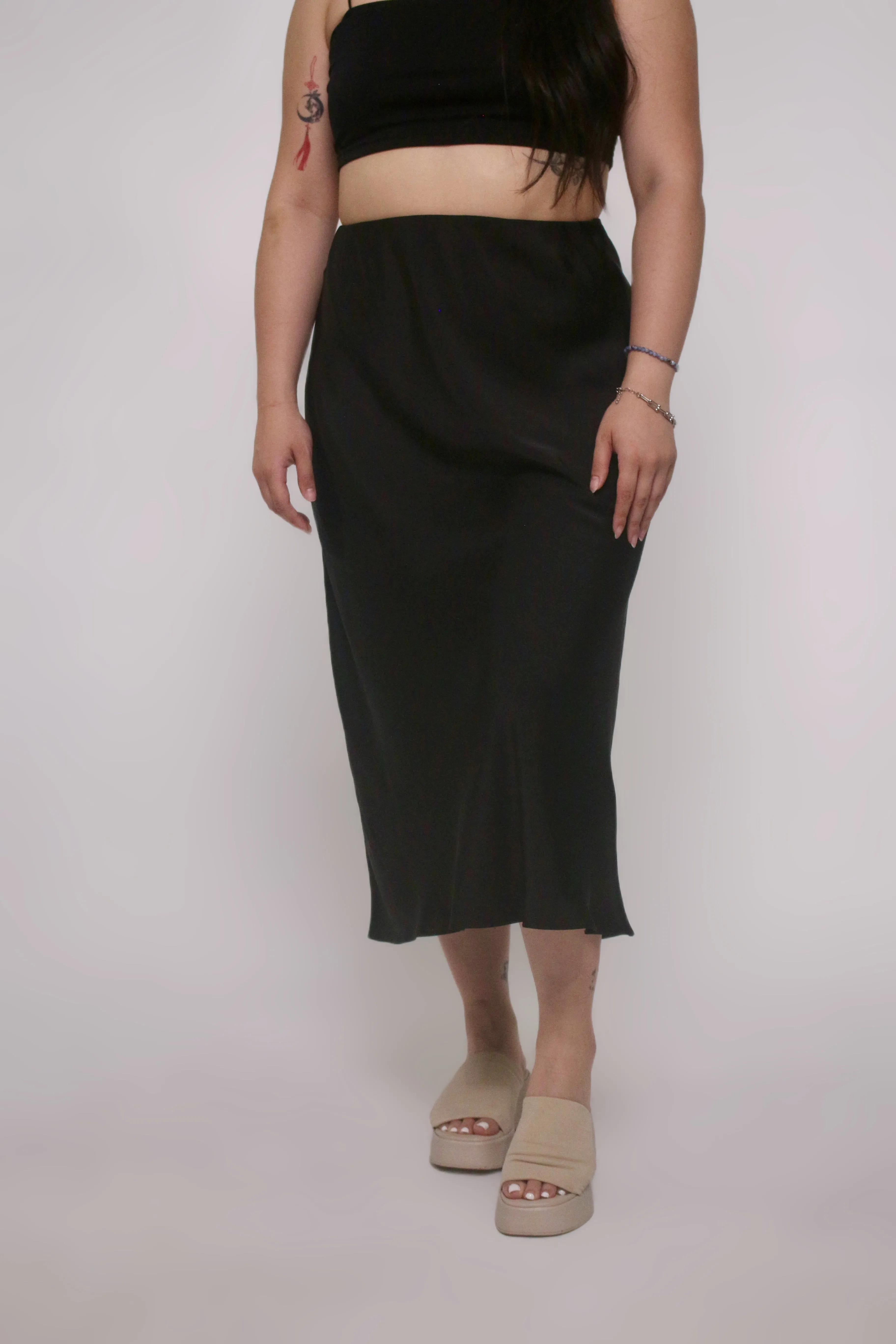 Alexa Silk Midi Skirt