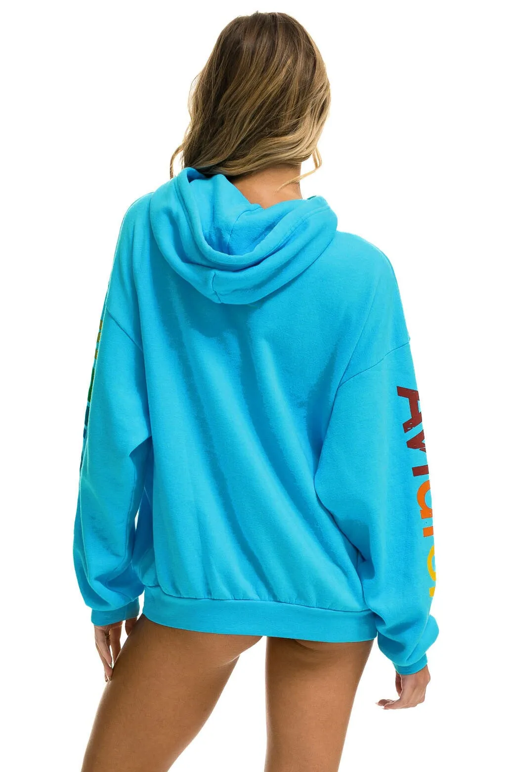 AVIATOR NATION SAN FRANCISCO RELAXED PULLOVER HOODIE - NEON BLUE