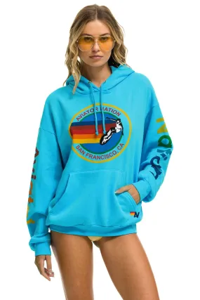 AVIATOR NATION SAN FRANCISCO RELAXED PULLOVER HOODIE - NEON BLUE