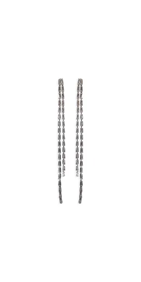 Baguette Extra Long Double Strand Earrings