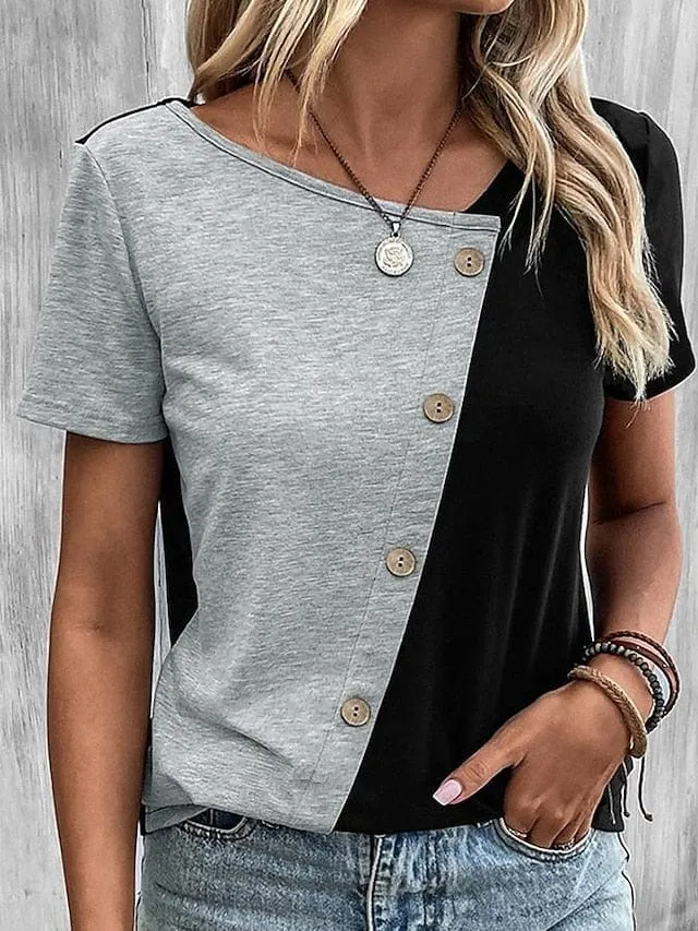 Basic V Neck T-Shirt for Women