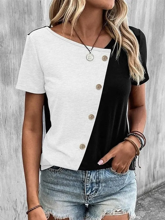 Basic V Neck T-Shirt for Women