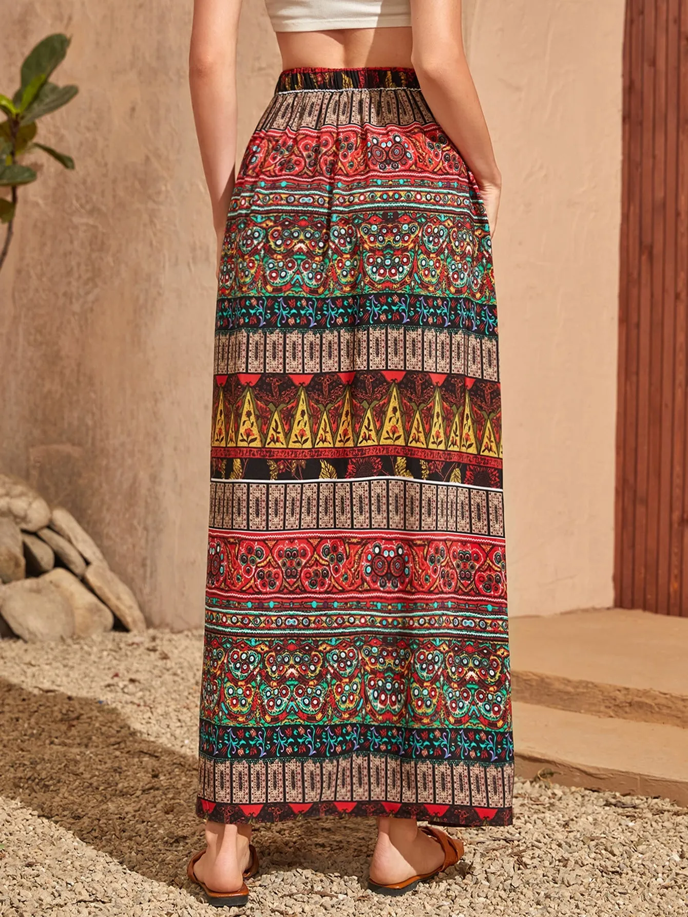 Boho Tribal High Waist Maxi Women Skirt