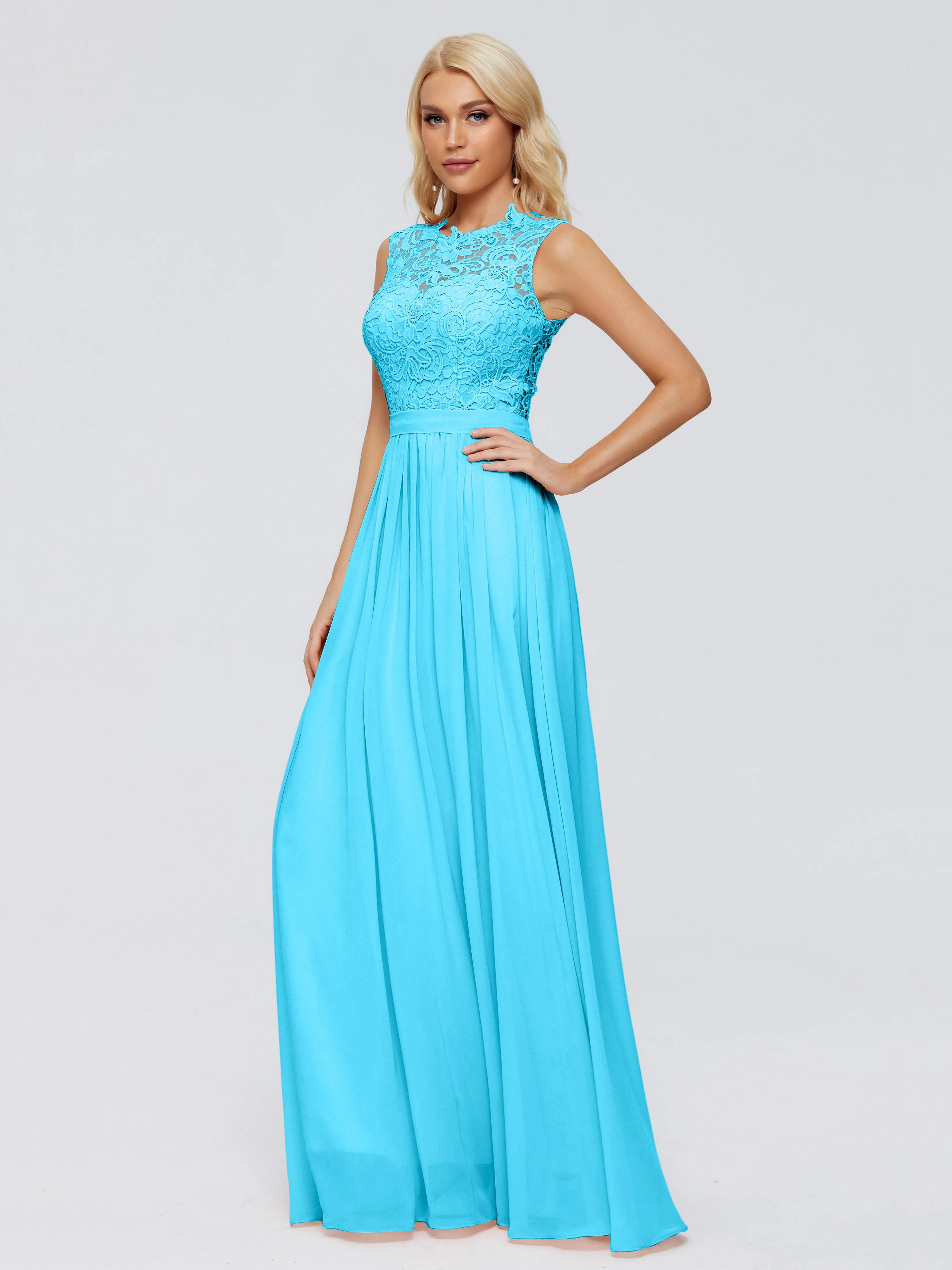 Bridesmaid Dresses Pool Melody Elegant Bateau Chiffon Bridesmaid Dresses