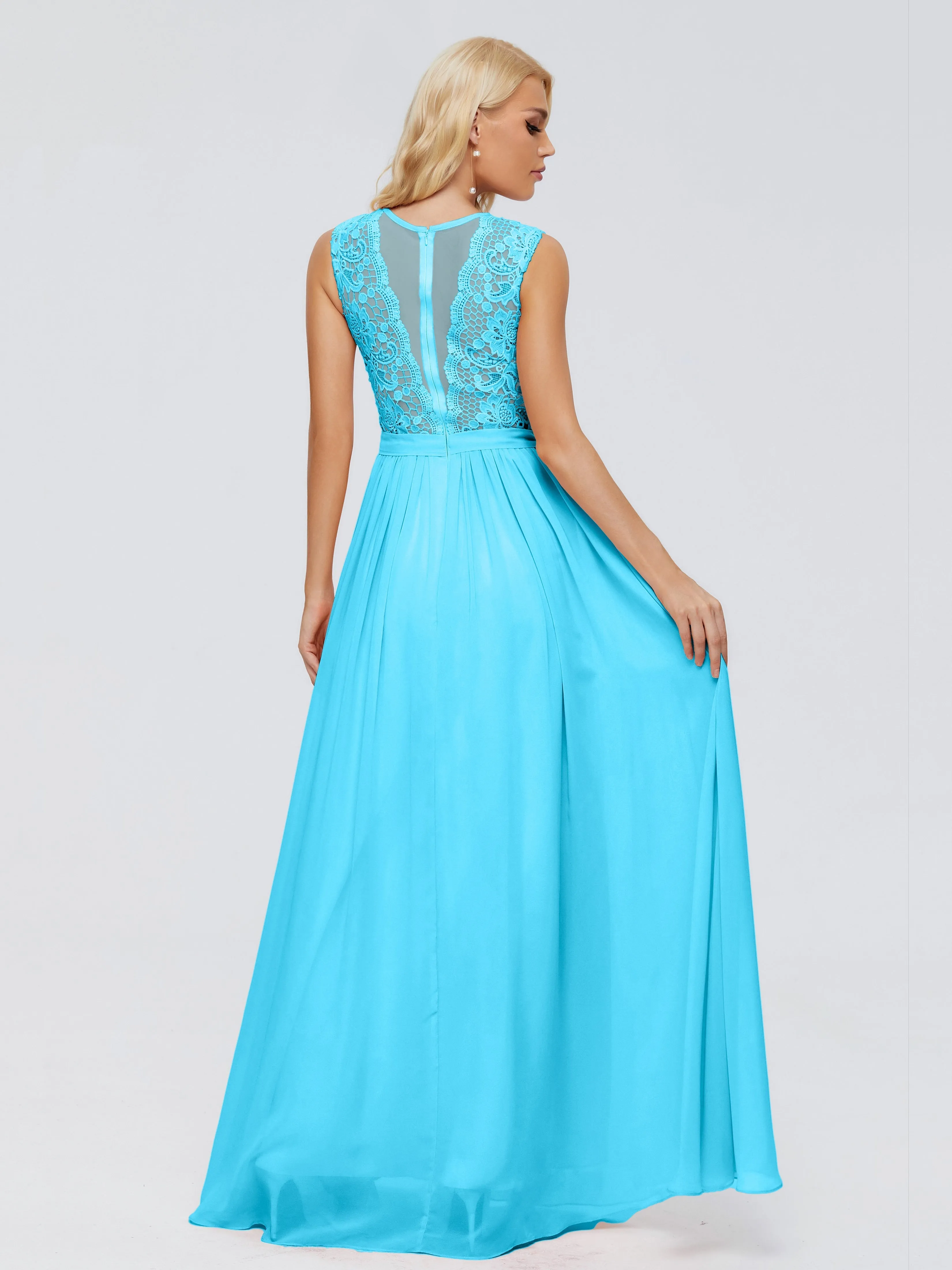 Bridesmaid Dresses Pool Melody Elegant Bateau Chiffon Bridesmaid Dresses