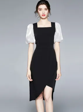 Bubble Sleeve Short Sleeve Retro Dress