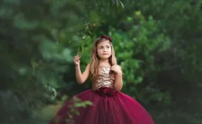 Burgundy Flower Girls Dress, Fall Wedding Flower Girl Dress