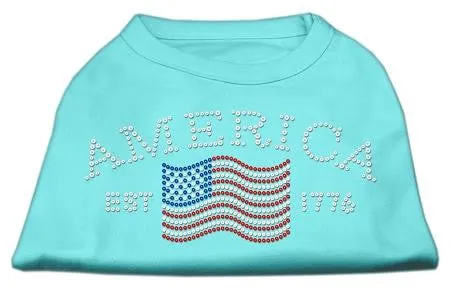 Classic American Rhinestone Shirts Aqua M (12)