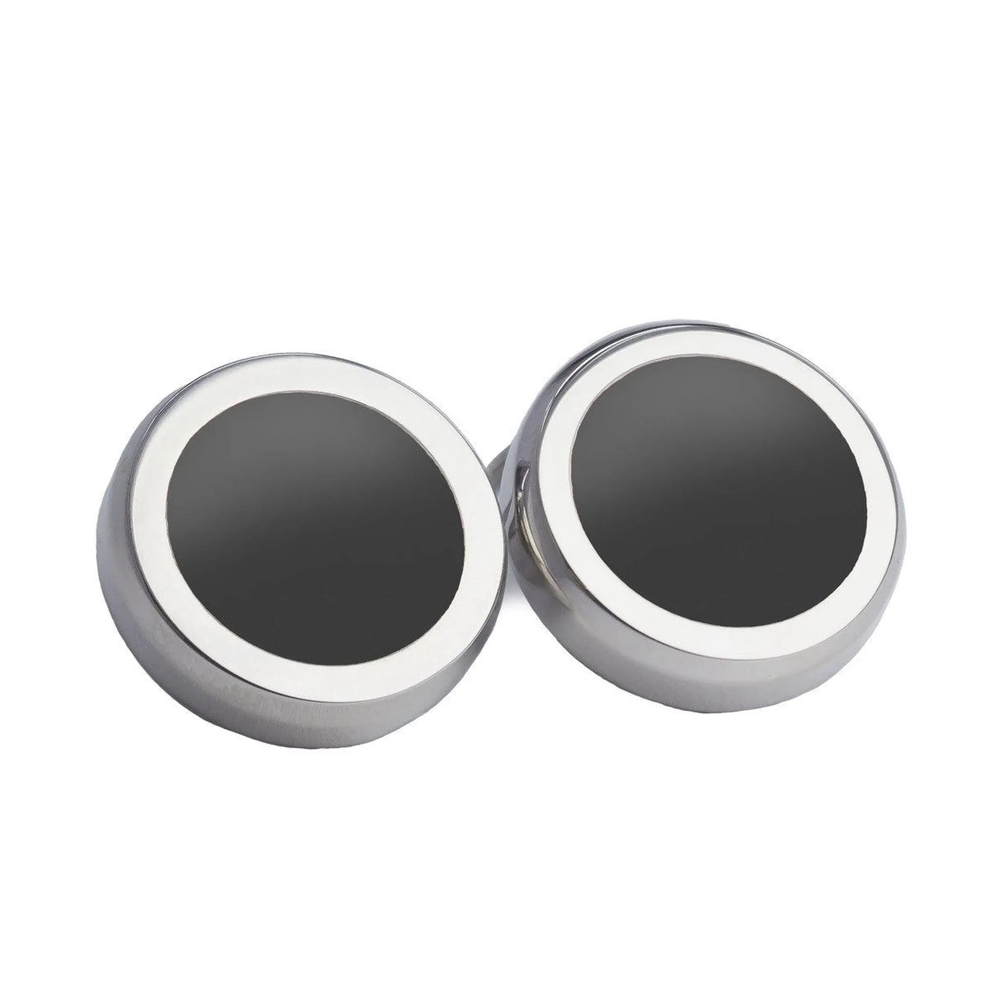 Classic Round Black Button Cover Cufflinks