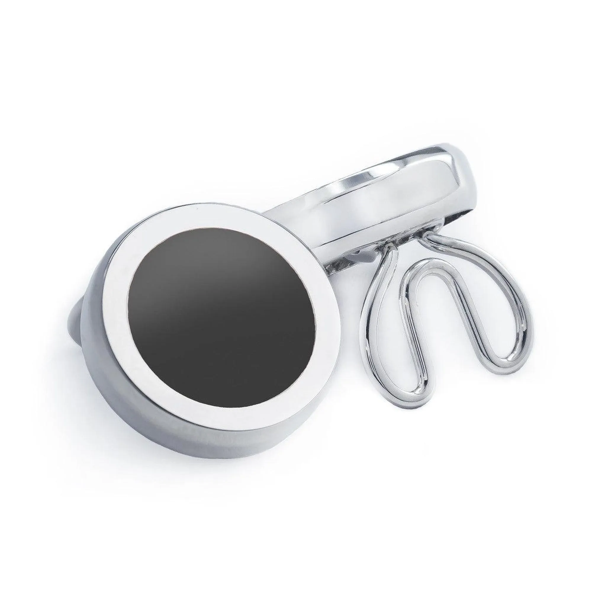 Classic Round Black Button Cover Cufflinks