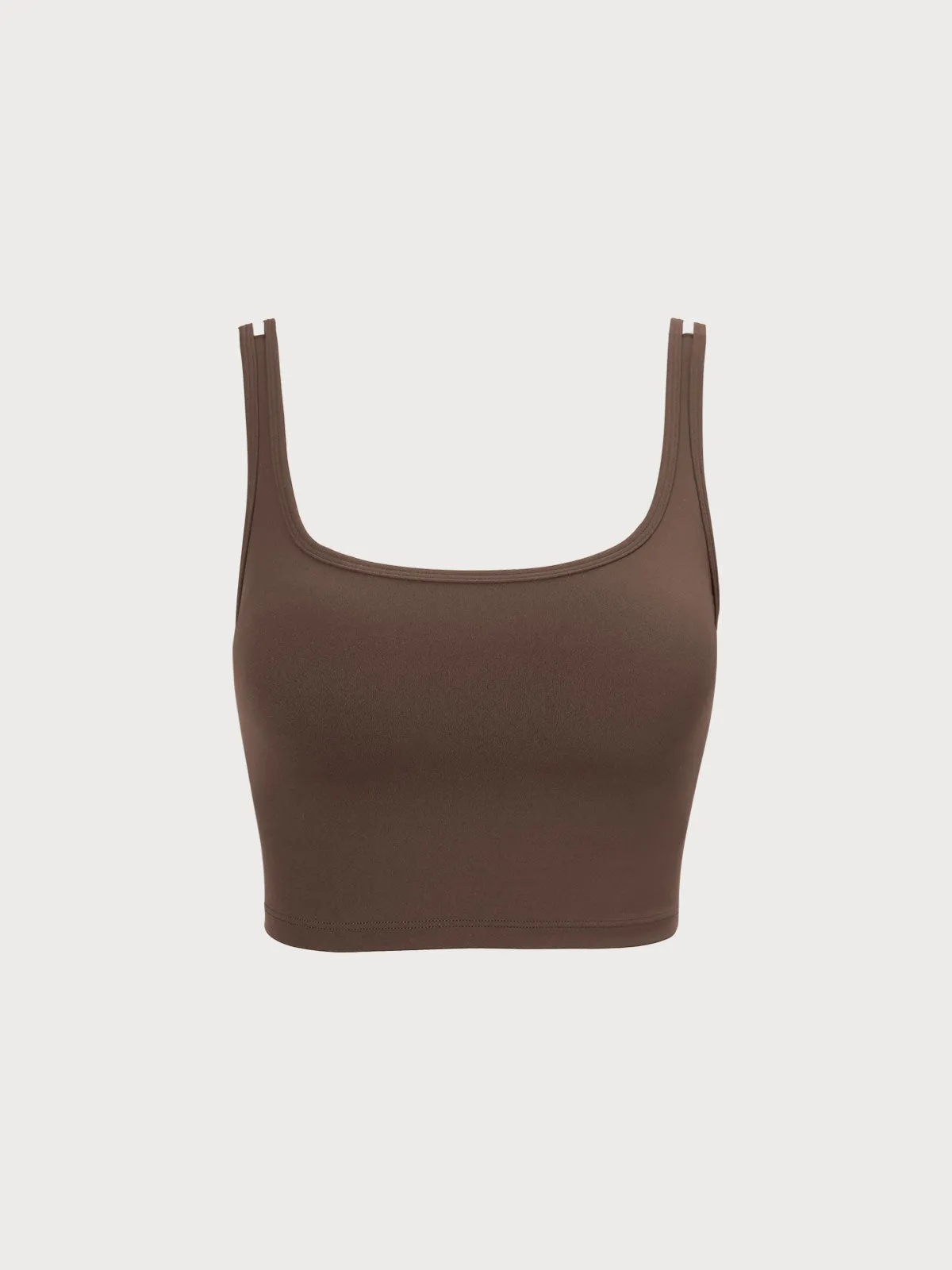 Coffee Square Neck Cami Top