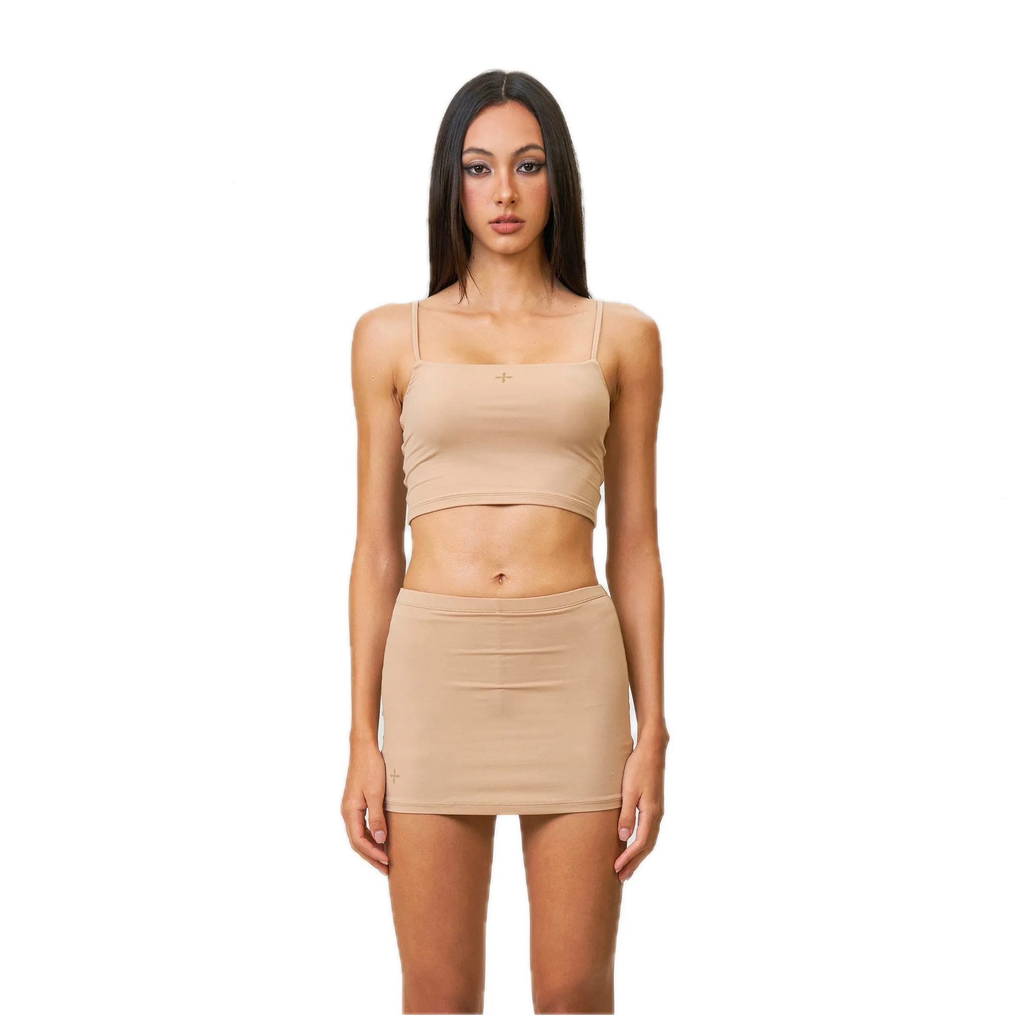 Compass Hug Skin Mini Skirt Nude