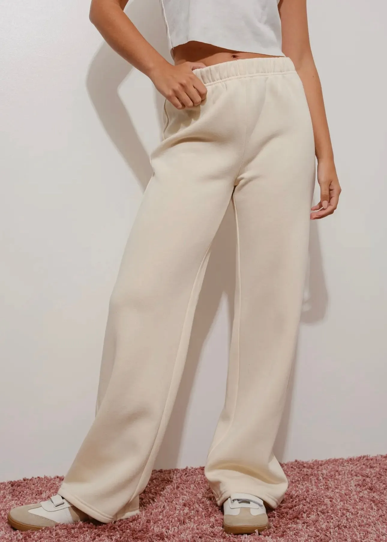 Cozy Girl Bow Wide Leg Sweatpants