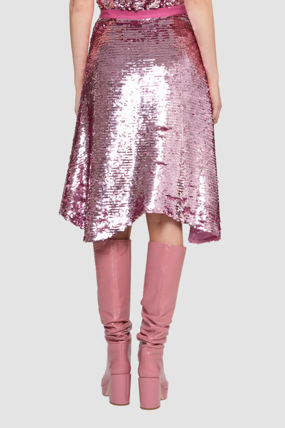 Draped Sequin Skirt