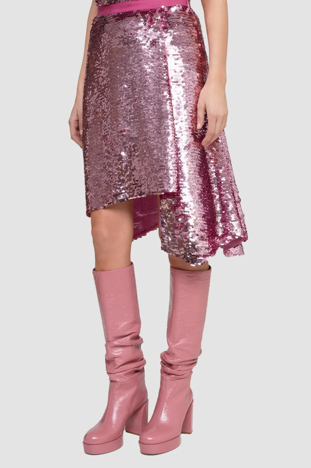 Draped Sequin Skirt