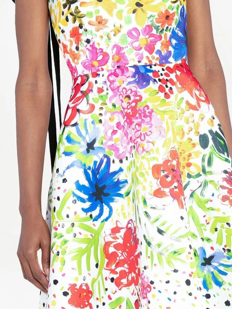 Floral-print Flared Dress