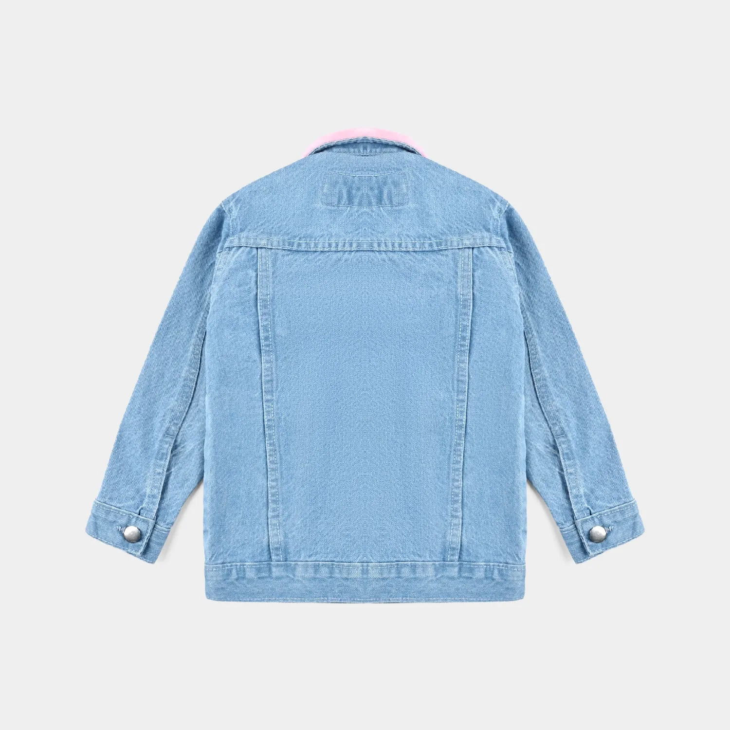 Girls Denim rigid Woven Jacket Love-LT.Blue