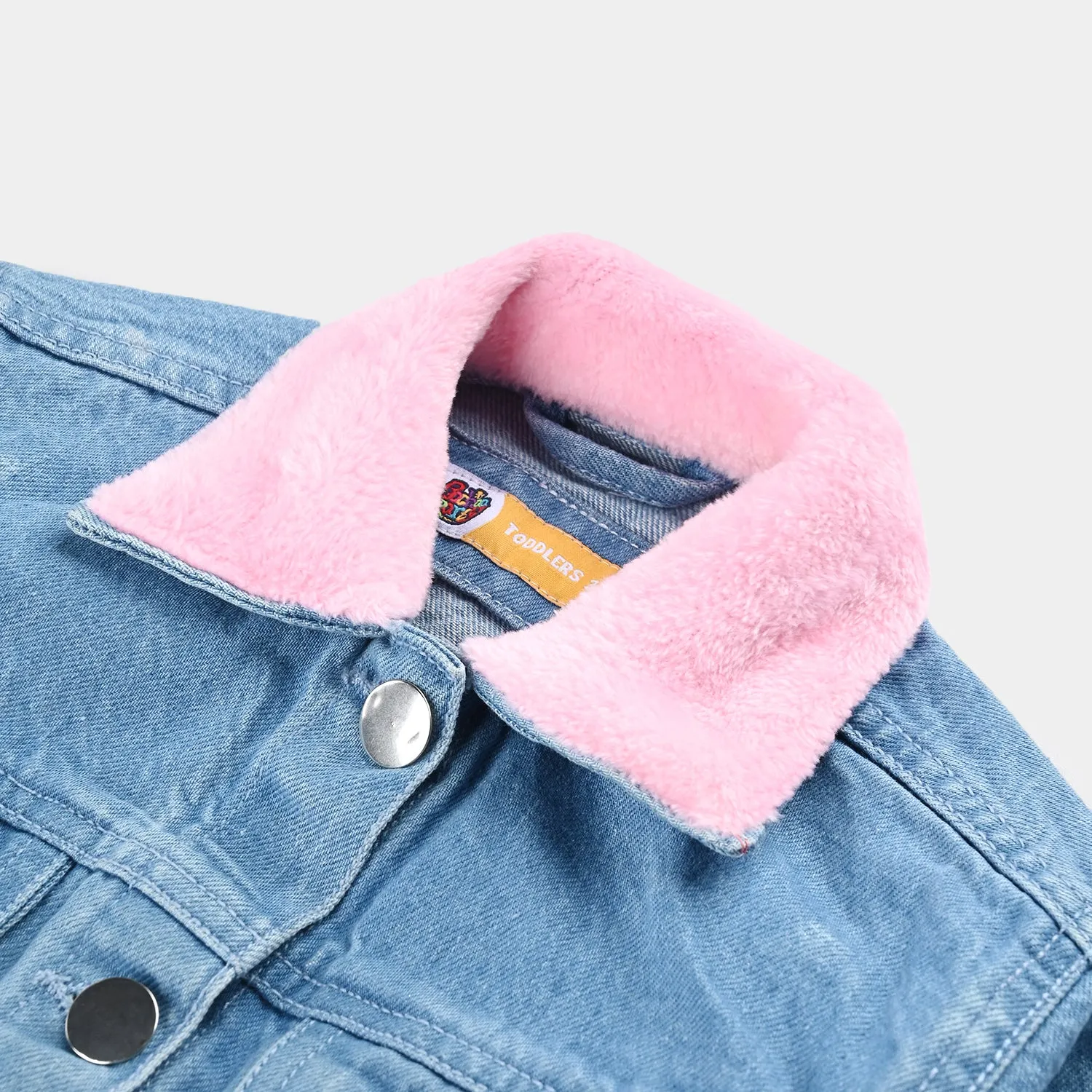 Girls Denim rigid Woven Jacket Love-LT.Blue