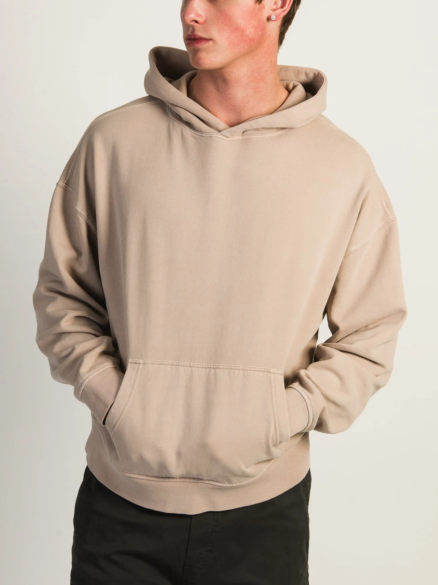 KOLBY RELAXED FIT HOODIE - PEBBLE