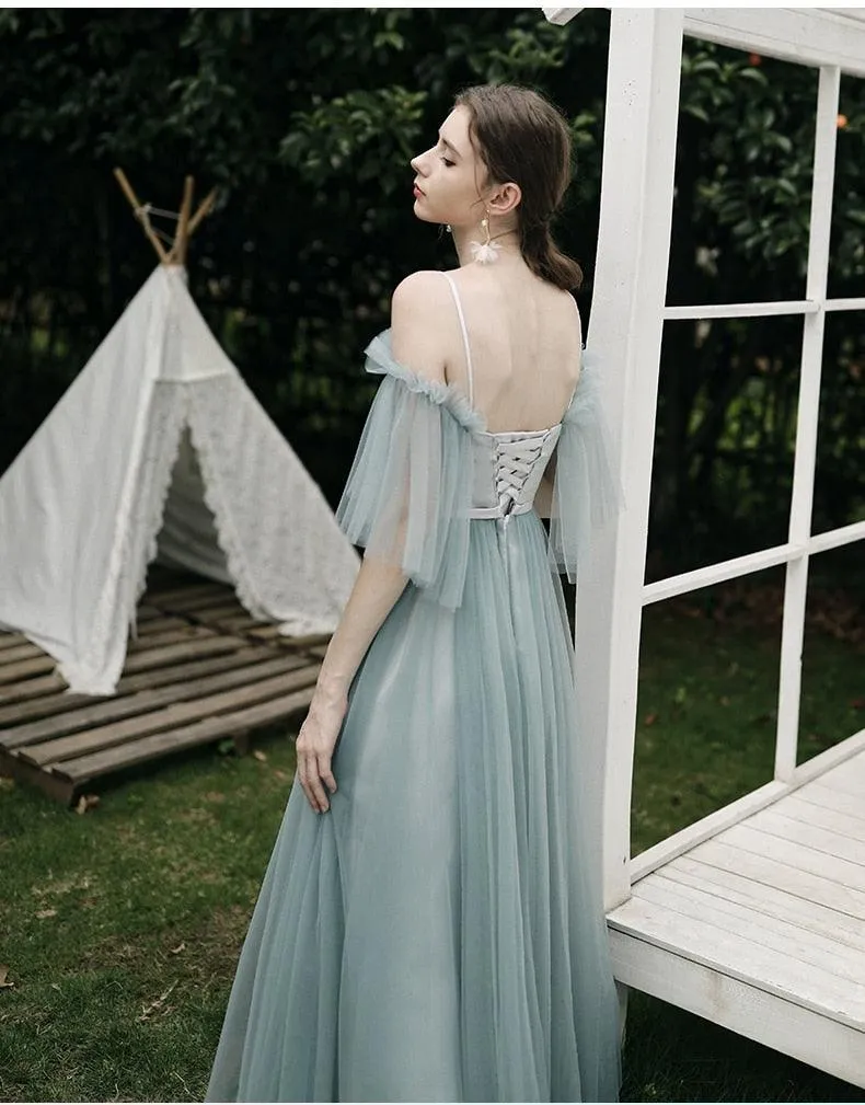 Long Mismatched Elegant Bridesmaid Dresses