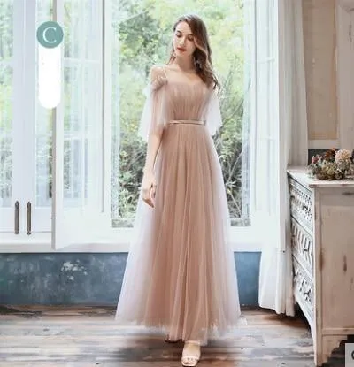 Long Mismatched Elegant Bridesmaid Dresses