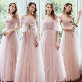 Long Mismatched Elegant Bridesmaid Dresses