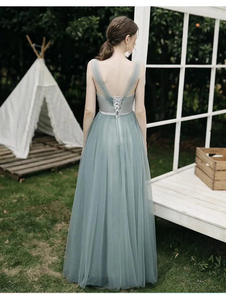 Long Mismatched Elegant Bridesmaid Dresses