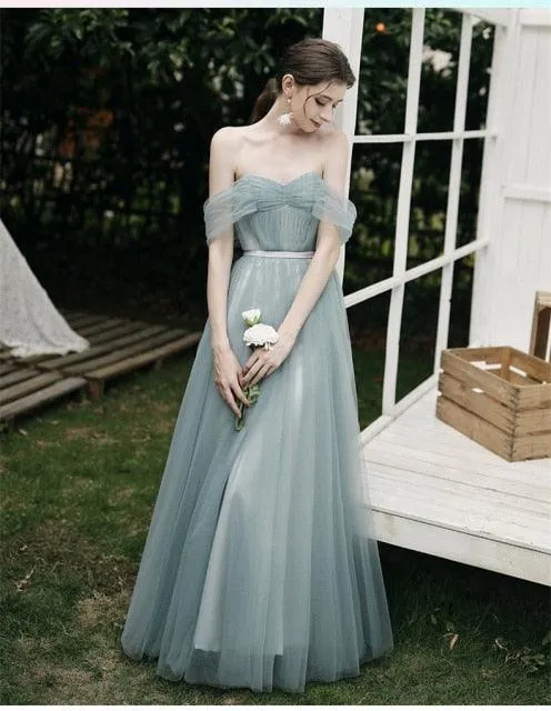 Long Mismatched Elegant Bridesmaid Dresses