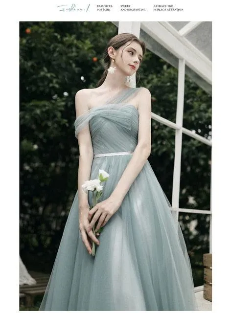 Long Mismatched Elegant Bridesmaid Dresses