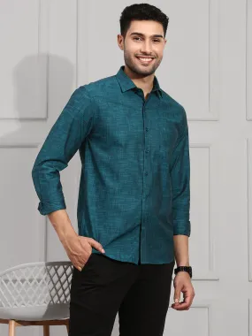 Men 100% Cotton Shirt Dark Green CL2 GT12