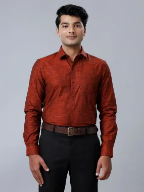 Men 100% Cotton Shirt Dark Maroon GT28