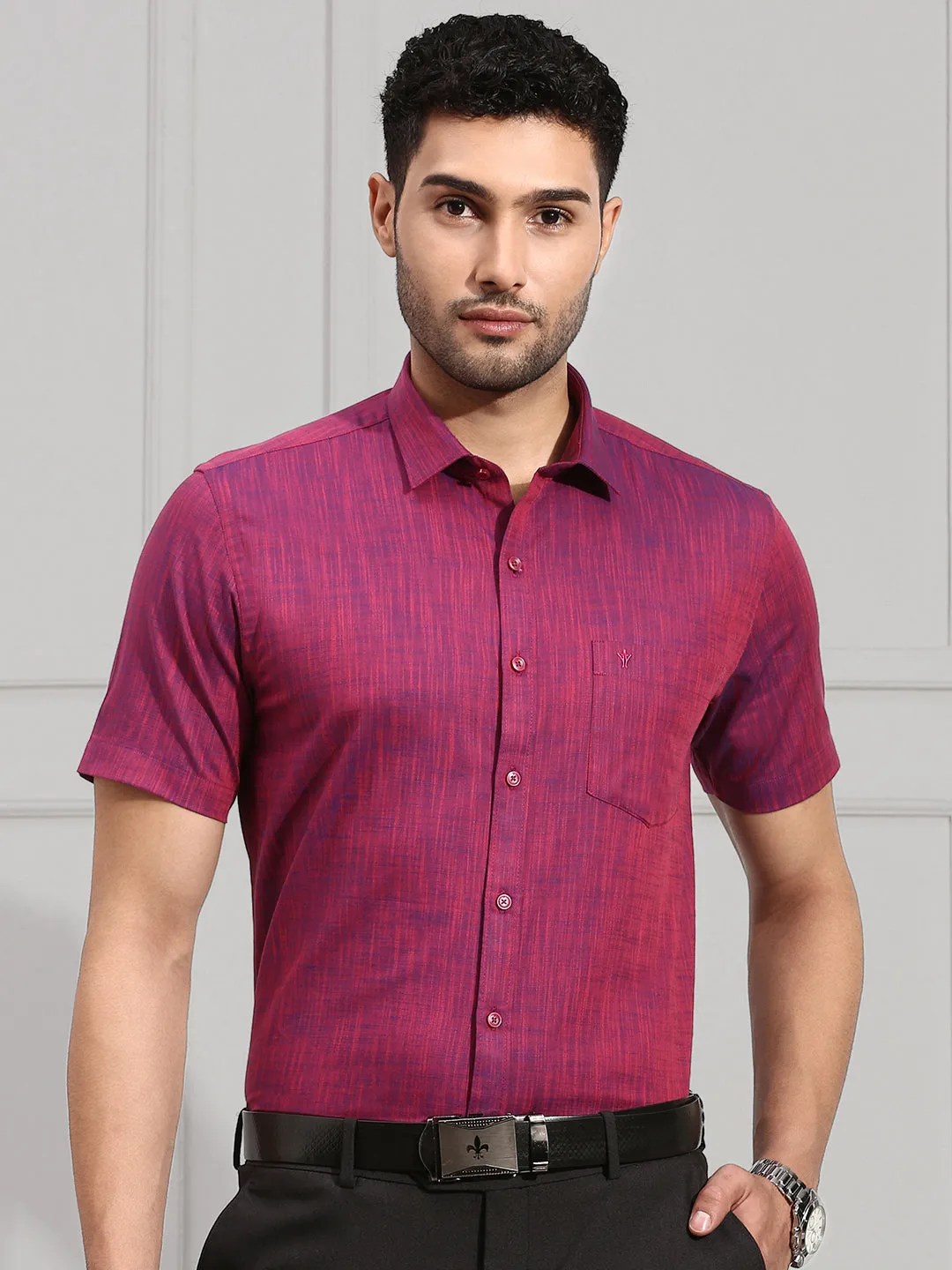 Men 100% Cotton Shirt Purple CL2 GT4