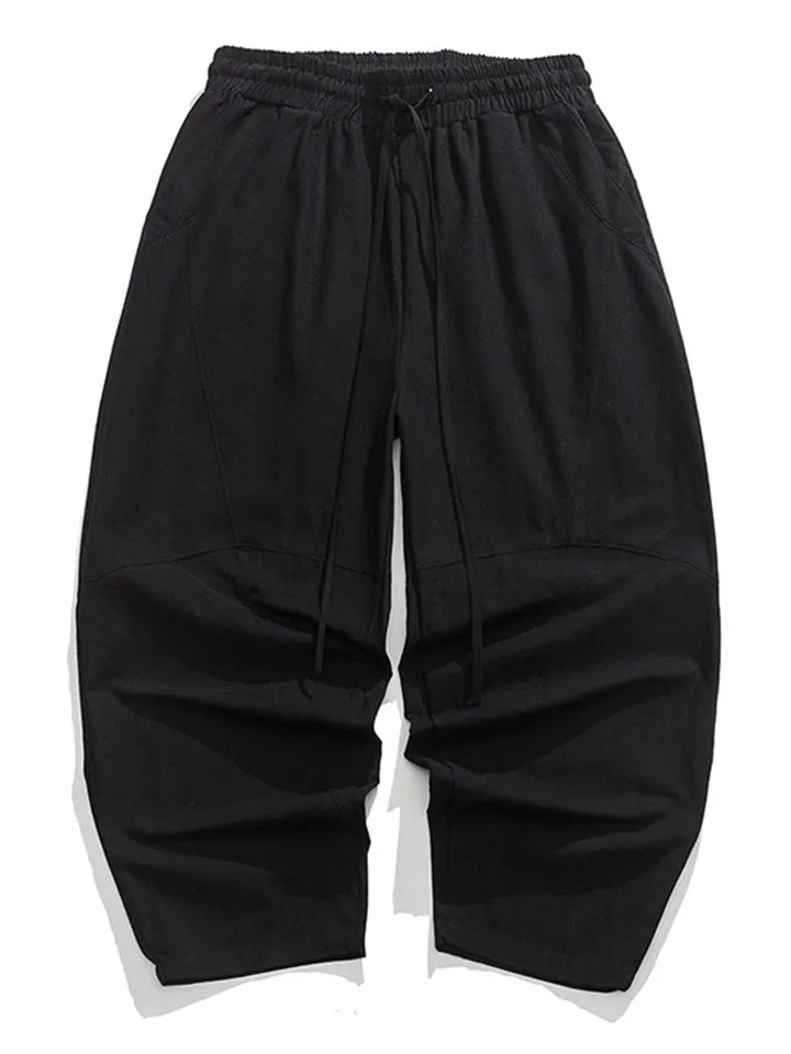 Men's Cozy Oversized Elastic Waist Linen Lantern Pants