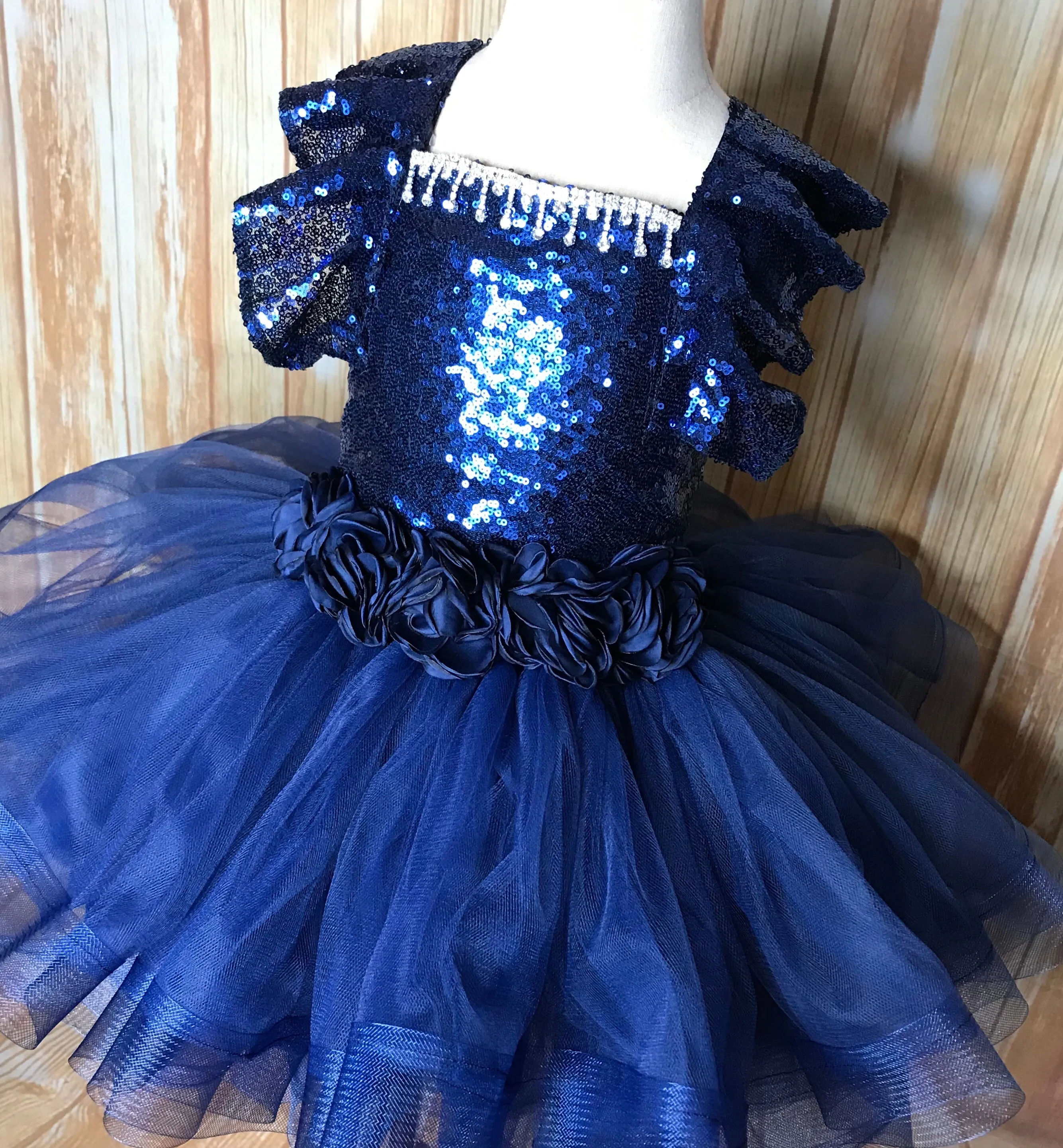 Navy Tutu Dress, Navy Pageant Dress, Navy Sequin Tutu