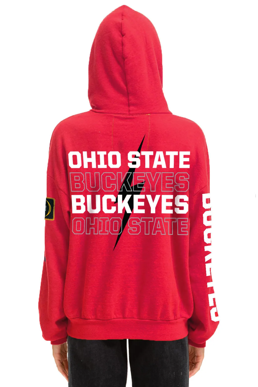 OHIO STATE CFP 2025 UNISEX RELAXED PULLOVER HOODIE - RED