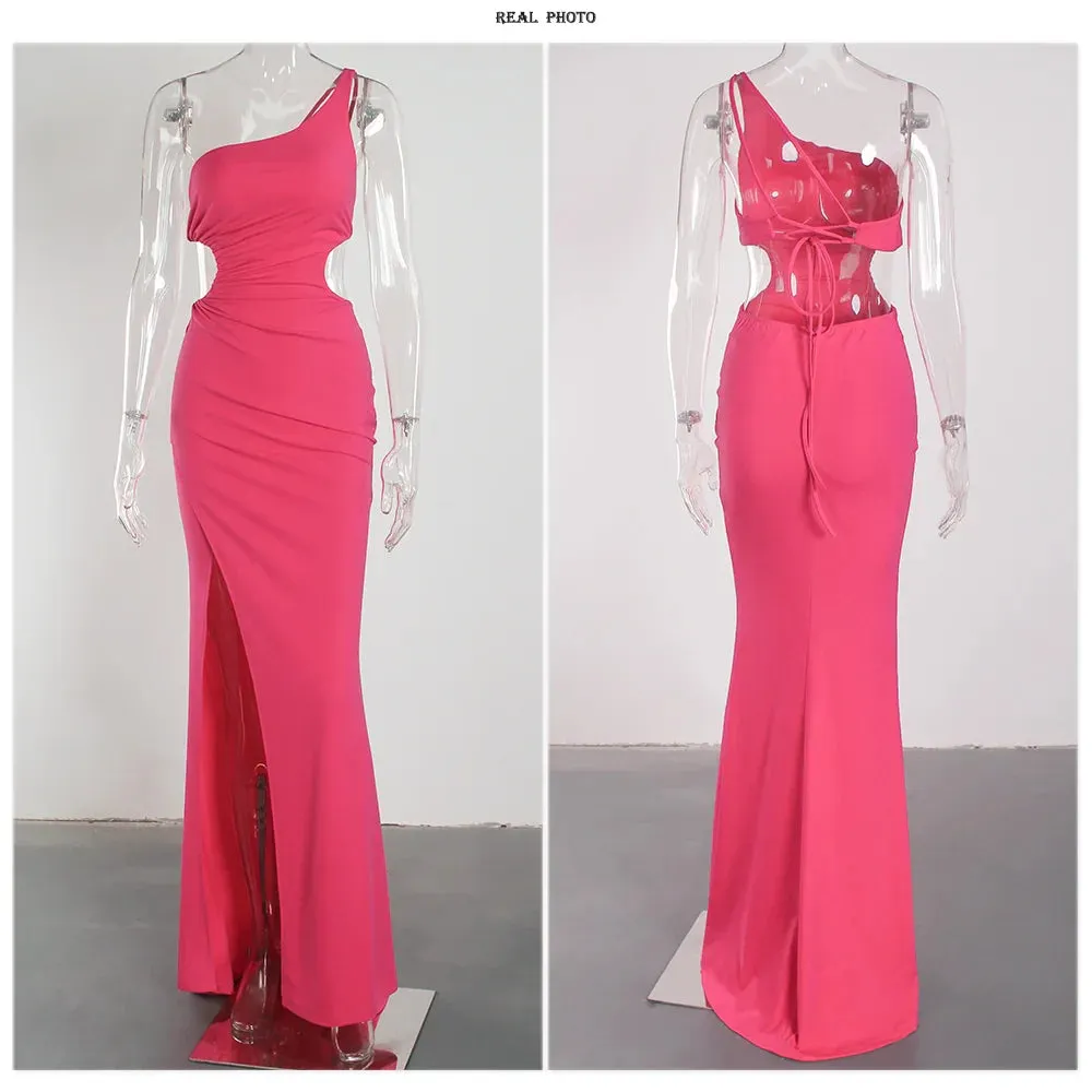 One-Shoulder Cutout Mermaid Maxi Dress for Awards