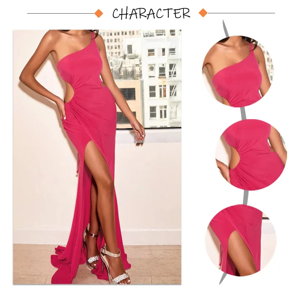 One-Shoulder Cutout Mermaid Maxi Dress for Awards