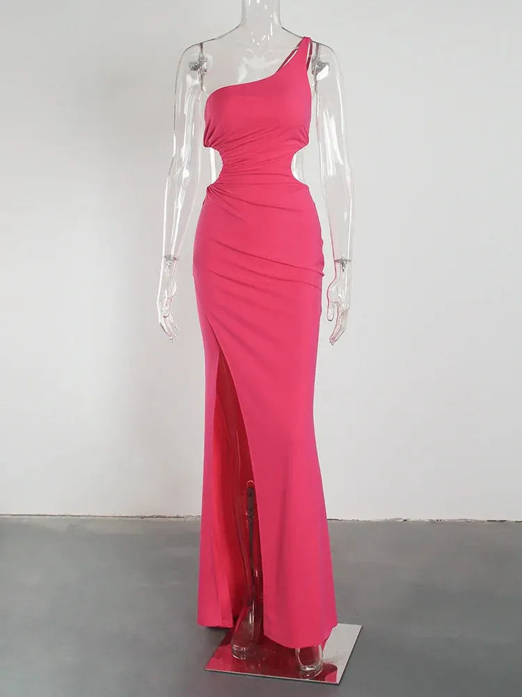 One-Shoulder Cutout Mermaid Maxi Dress for Awards