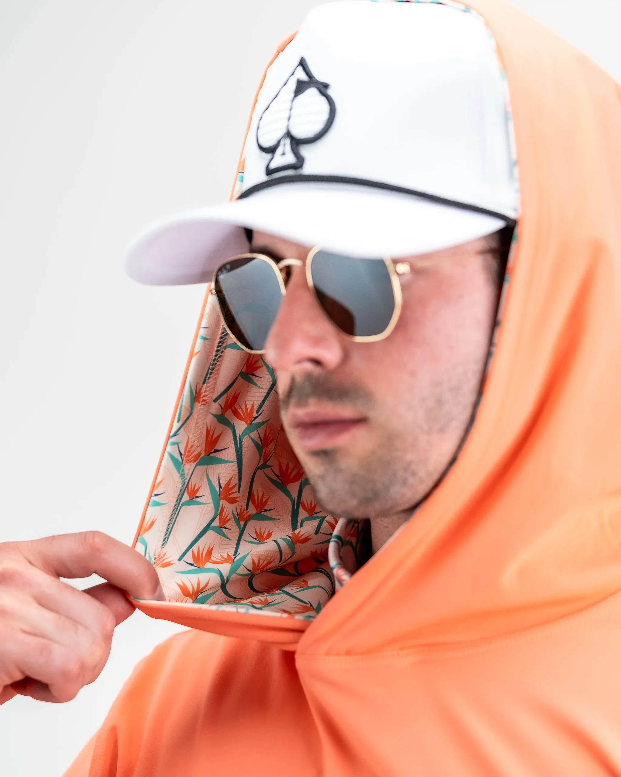 Performance Golf Hoodie - Birds of Paradise