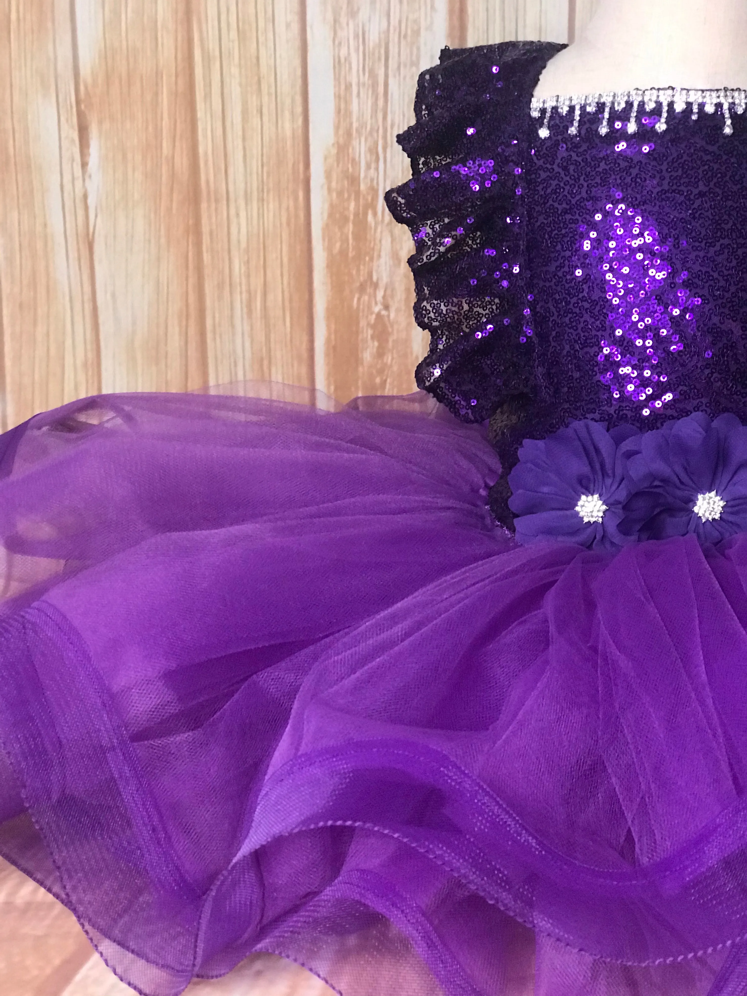 Purple Tutu Dress, Purple Pageant Dress, Purple Sequin Tutu