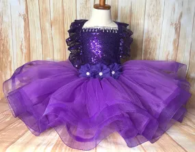 Purple Tutu Dress, Purple Pageant Dress, Purple Sequin Tutu