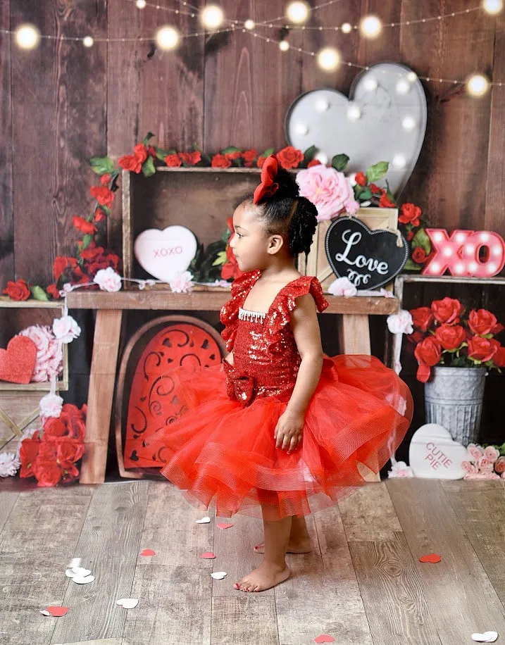 Red Tutu Dress, Red Pageant Dress, Red Sequin Tutu