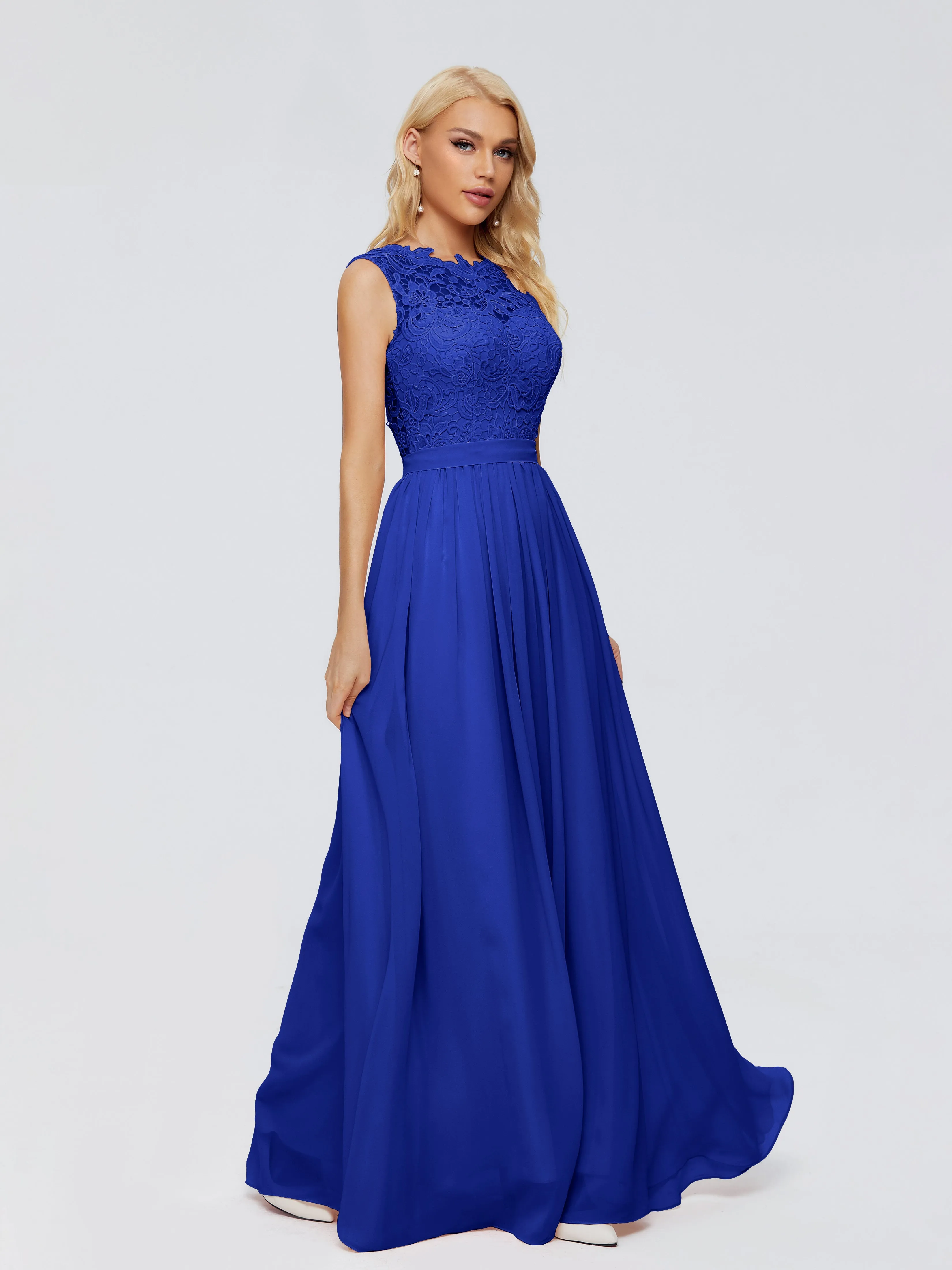 Royal Blue Bridesmaid Dresses Melody Elegant Bateau Chiffon Bridesmaid Dresses