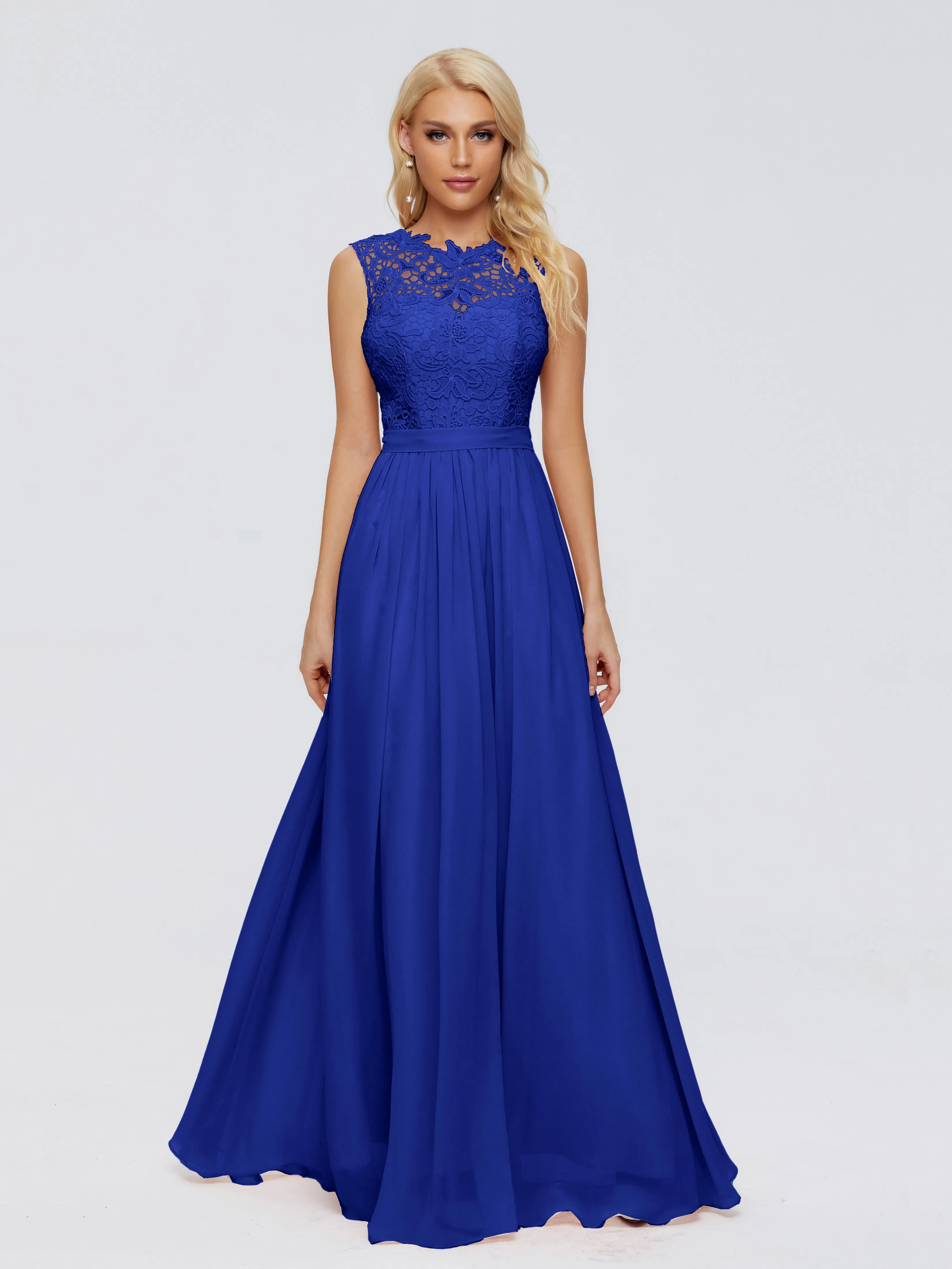 Royal Blue Bridesmaid Dresses Melody Elegant Bateau Chiffon Bridesmaid Dresses