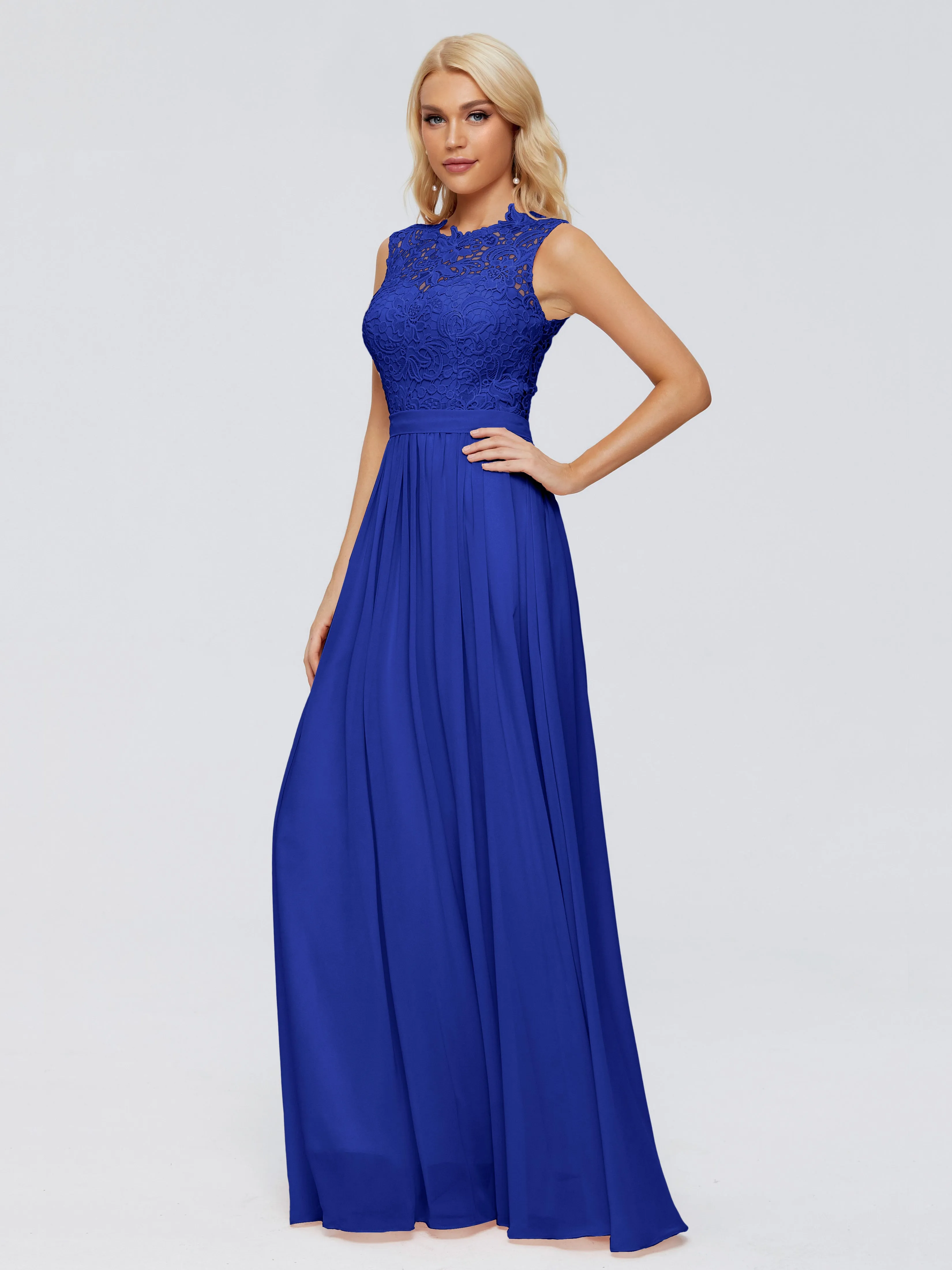 Royal Blue Bridesmaid Dresses Melody Elegant Bateau Chiffon Bridesmaid Dresses