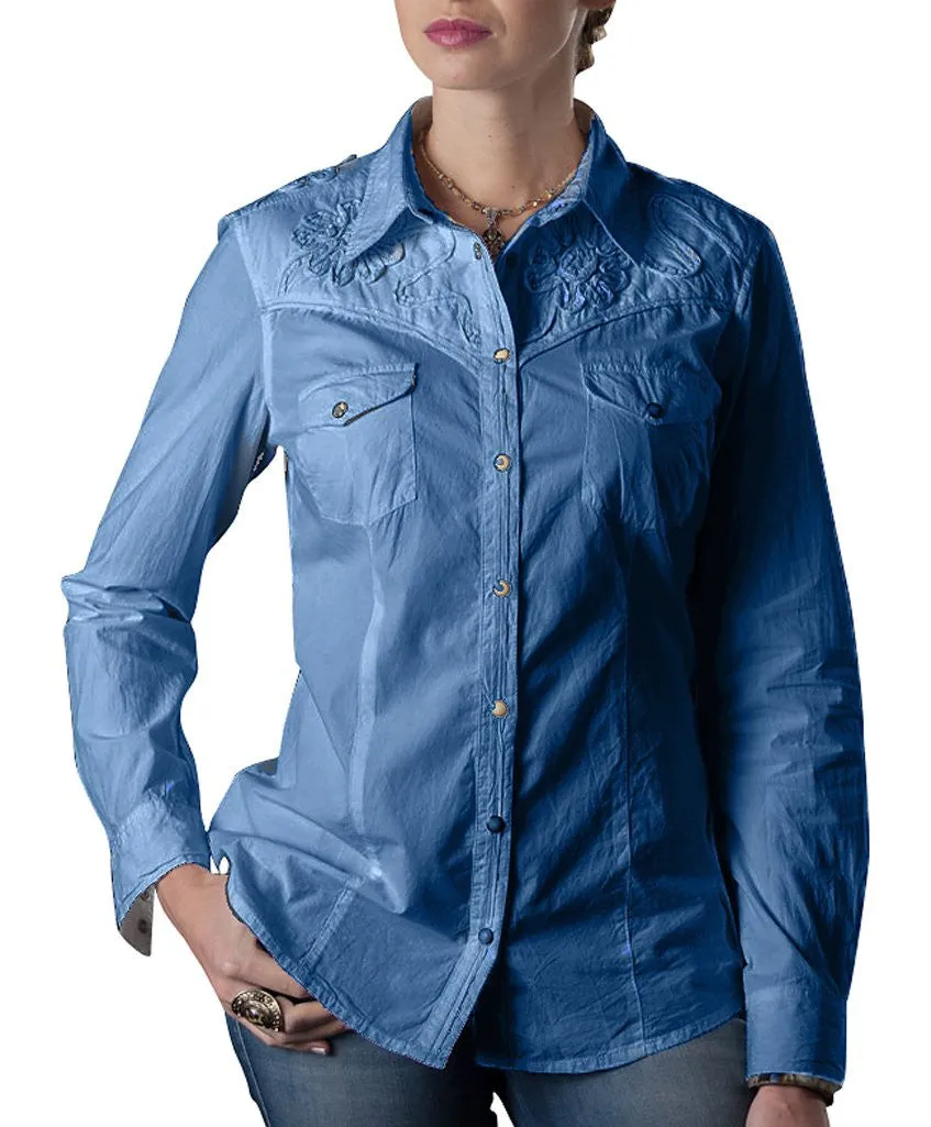 Ryan Michael - Daisy, Hand Stitched, Crackled Finish, Bone Snaps Western Shirt