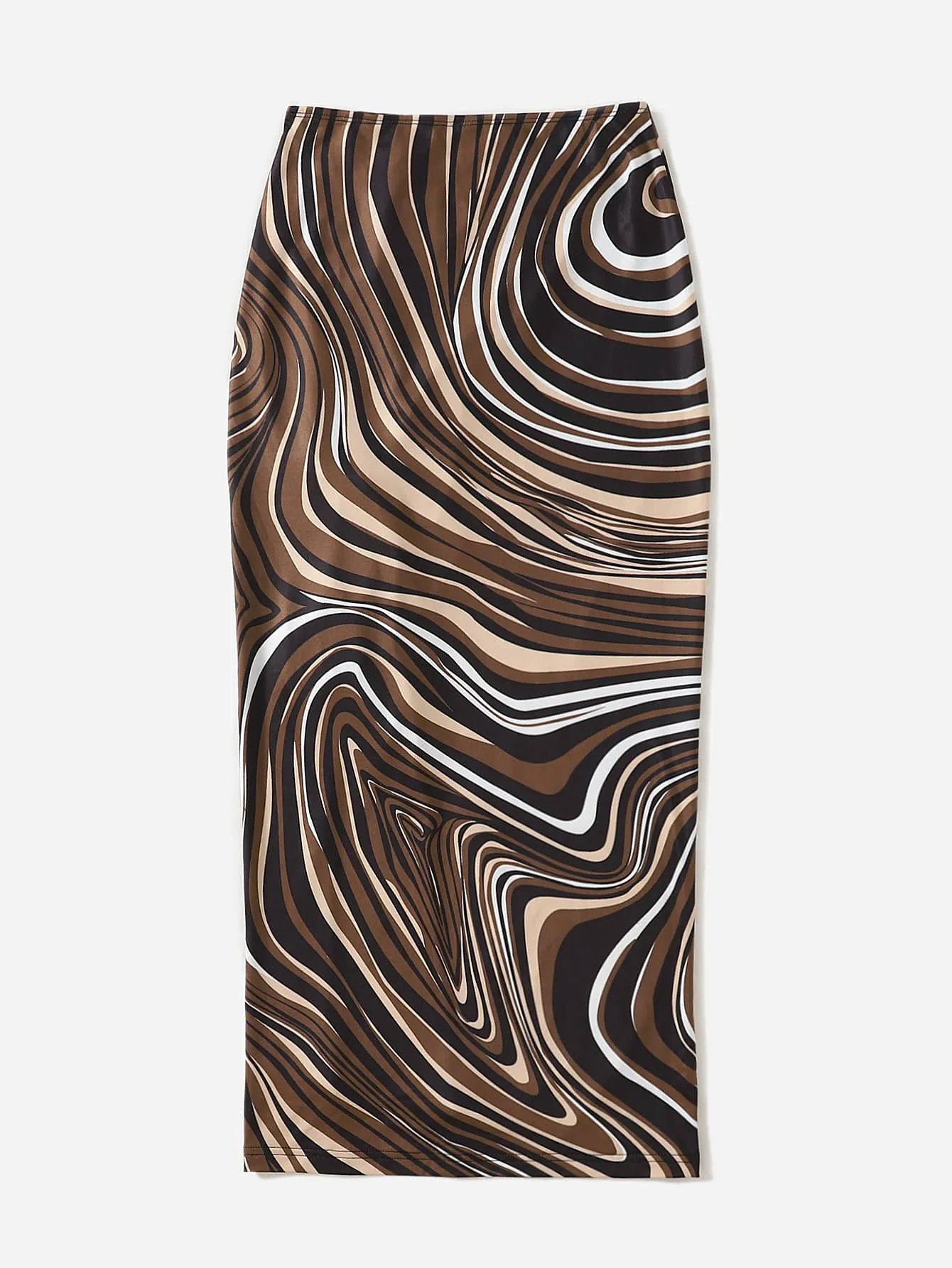 Sexy All Over Print Ruched Natural Midi Women Skirt