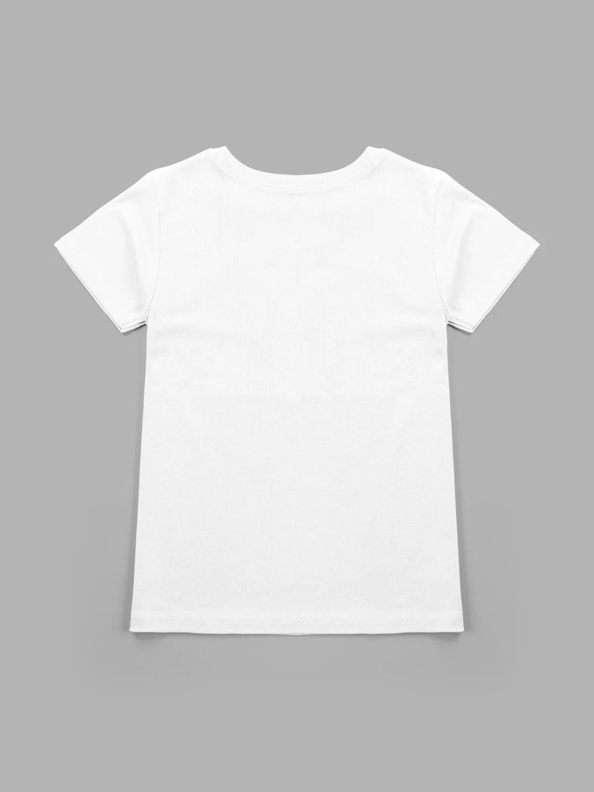 Shiny Printed Round Neck Short Sleeve T-shirts / Tops for Girls.