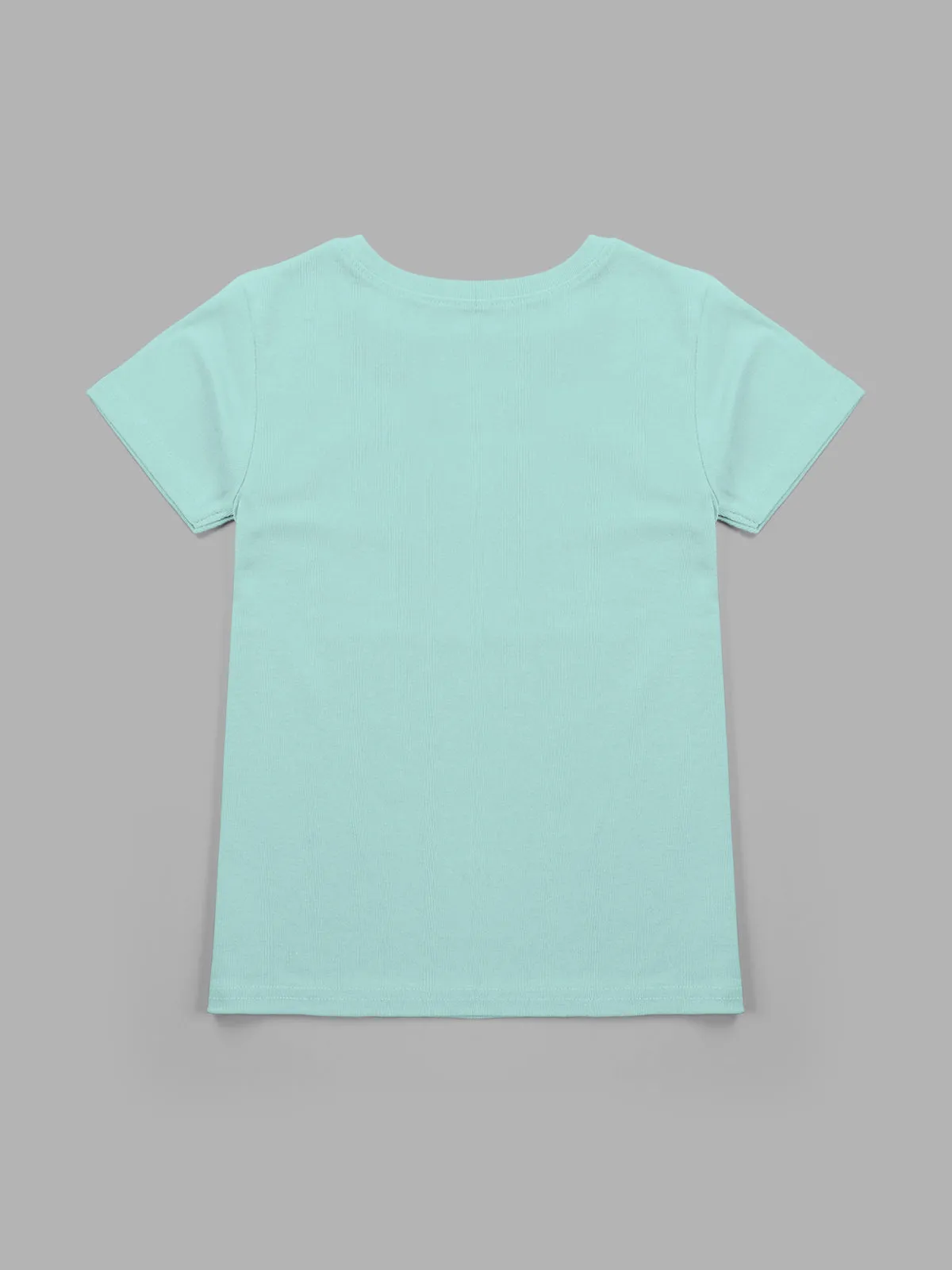 Shiny Printed Round Neck Short Sleeve T-shirts / Tops for Girls.